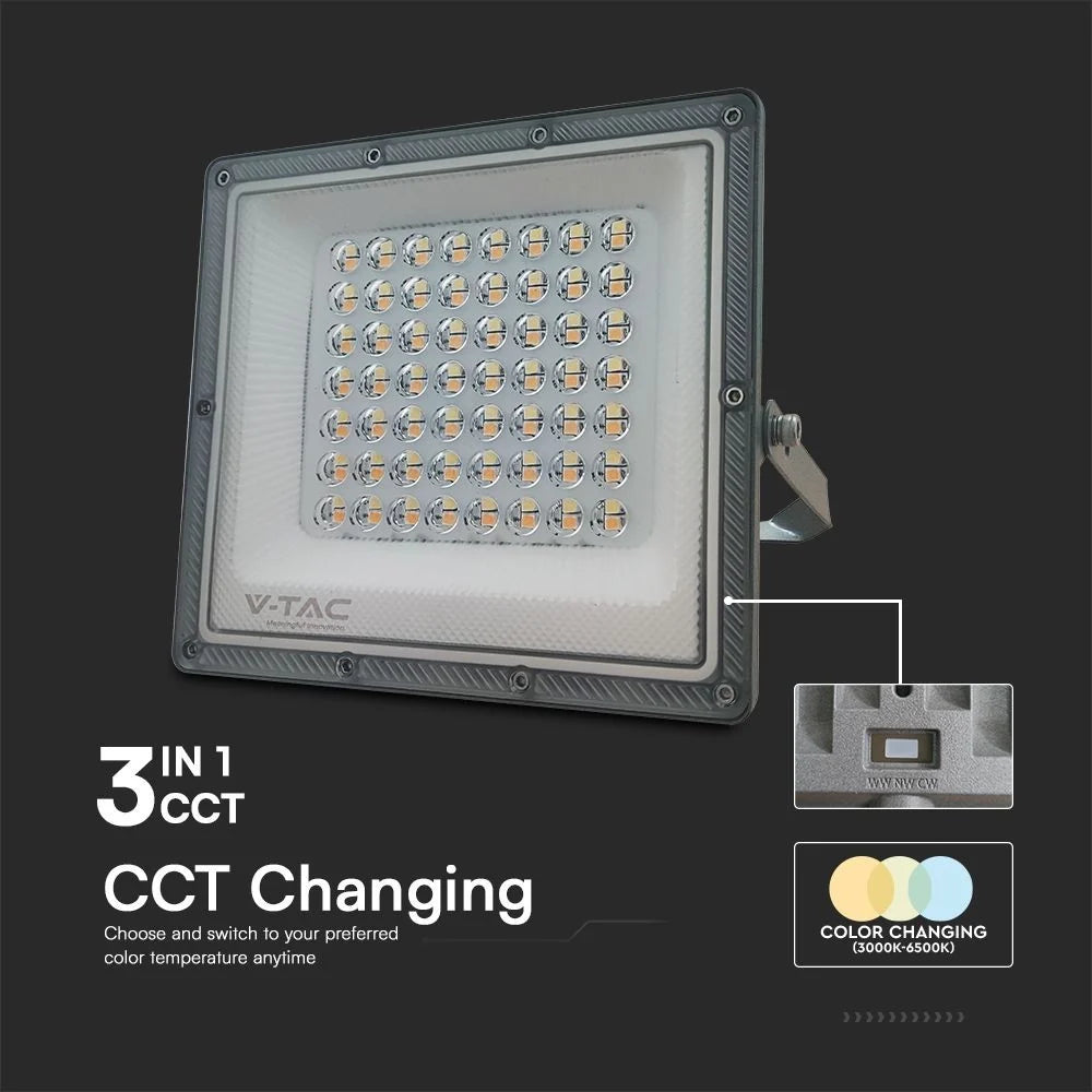 Faro LED 50W CCT 3in1 IP65 con LED Sostituibili | Grigio Scuro