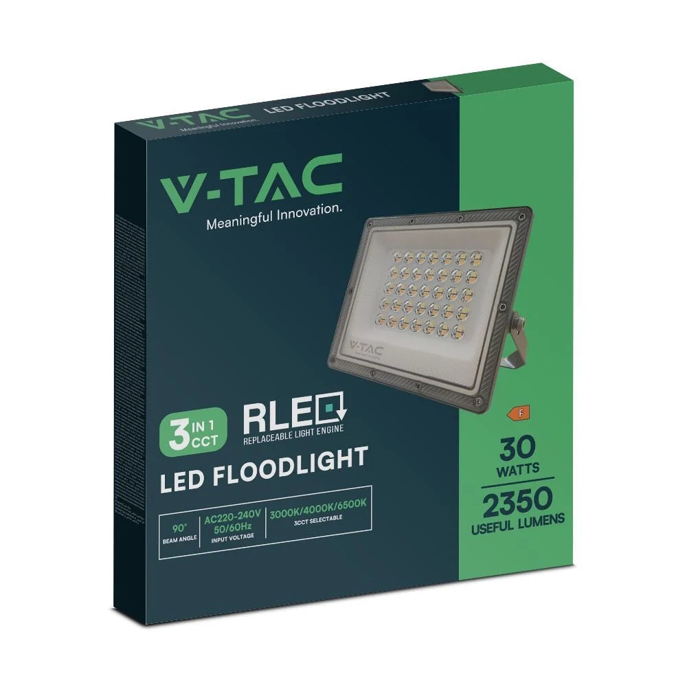 Faro LED 50W CCT 3in1 IP65 con LED Sostituibili | Grigio Scuro
