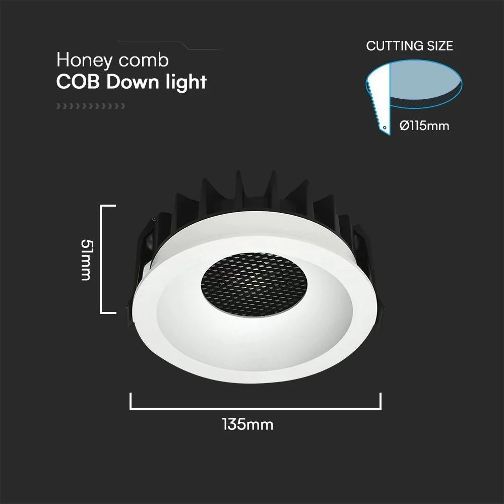 Faretto LED Incasso 24W COB CCT 3in1 CRI90 Bianco | V-TAC Bridgelux
