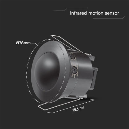 Sensore Movimento 360° Incasso Nero IP20 max 500W | V-TAC