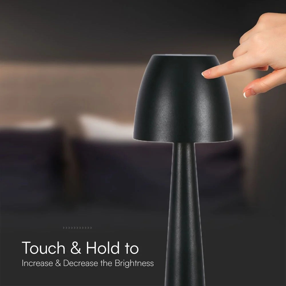 LED Tischleuchte 3W CCT Touch USB-C Wiederaufladbar Schwarz V-TAC