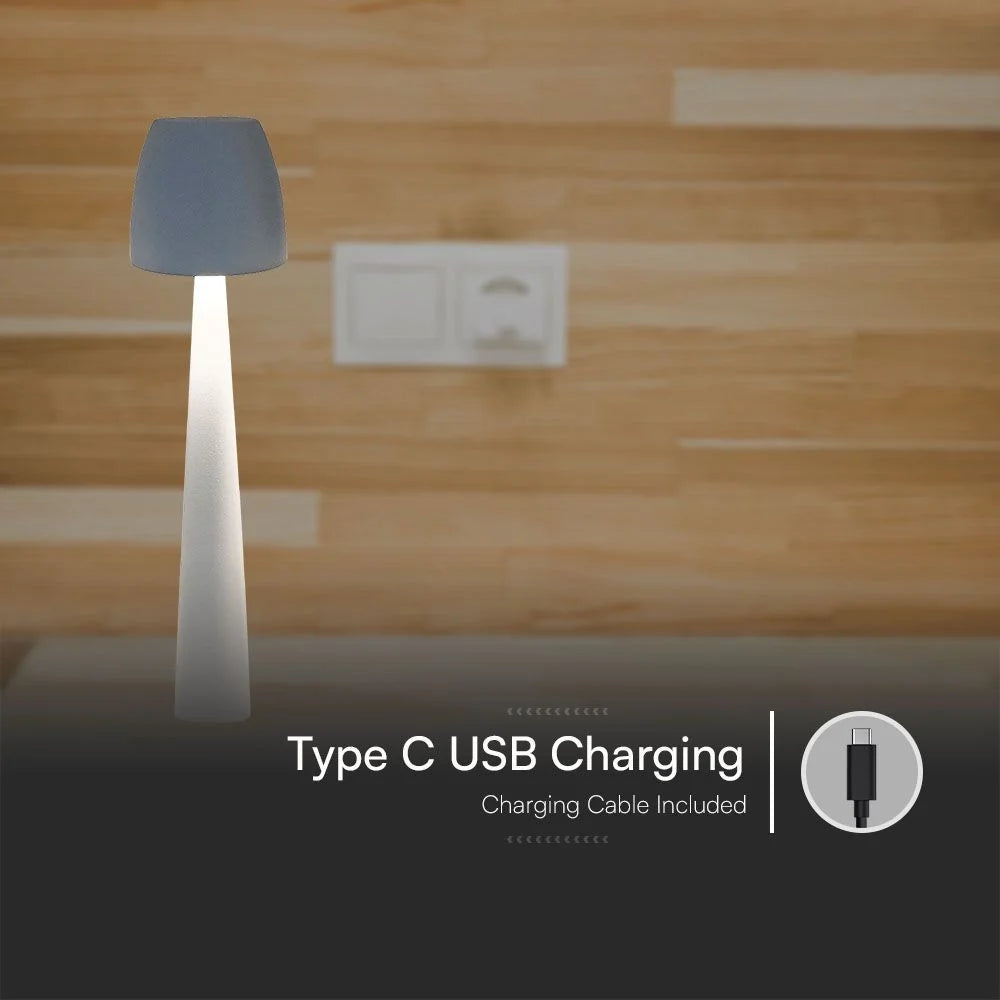 Lampada LED Tavolo 3W USB-C Touch Dimmer CCT Bianca V-TAC