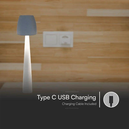 Lampada LED Tavolo 3W USB-C Touch Dimmer CCT Bianca V-TAC