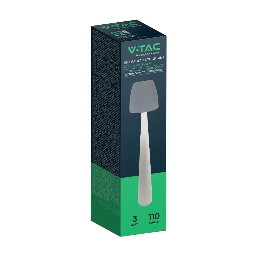 Lampada LED Tavolo 3W USB-C Touch Dimmer CCT Bianca V-TAC