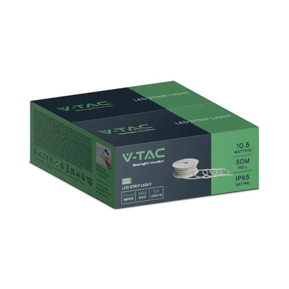 Strip led 220v smd2835 50m verde chiaro ip65 con spina