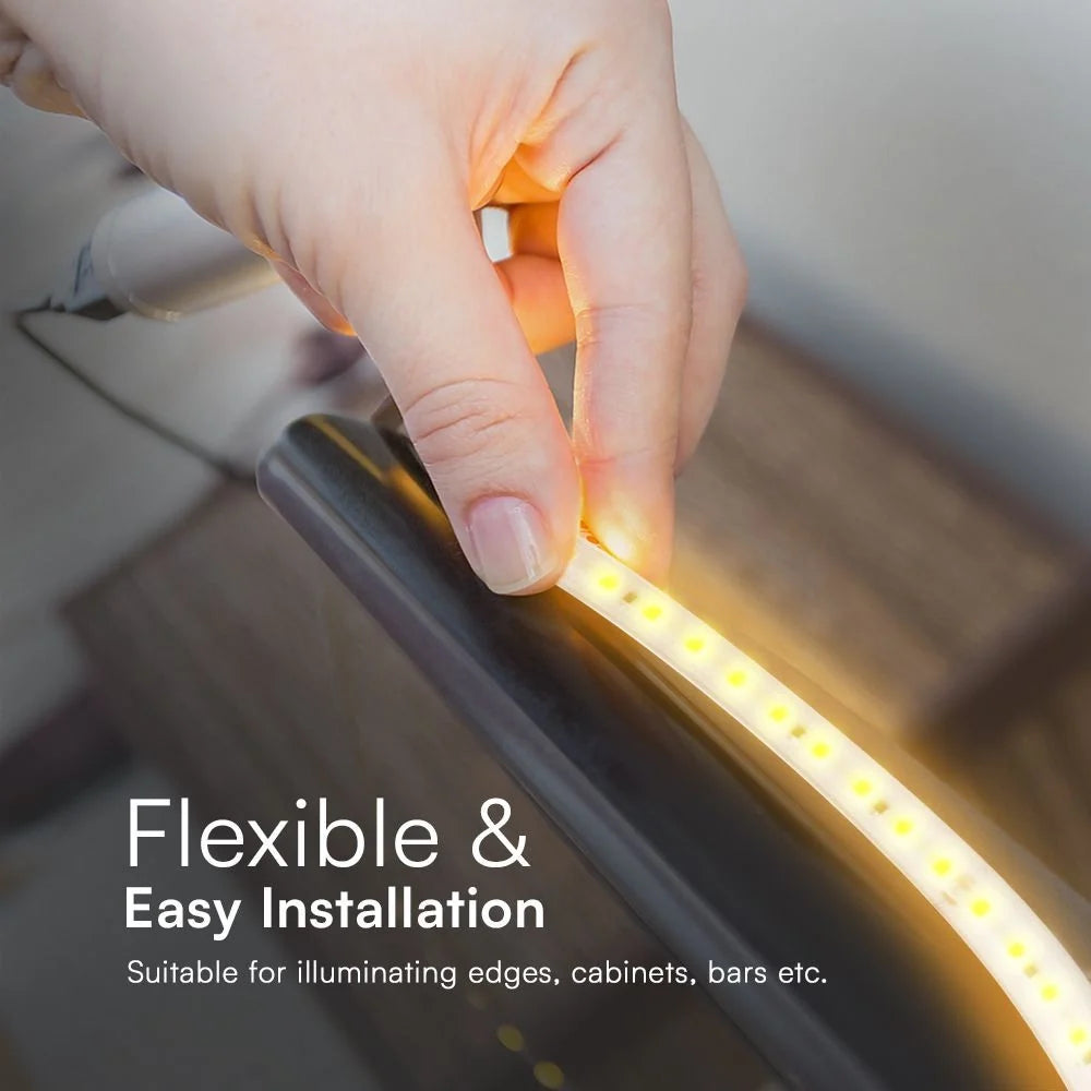 Strip led 220v smd2835 50m 3000k ip65 luce calda con spina