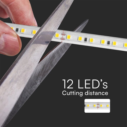 Strip led 220v smd2835 50m 3000k ip65 luce calda con spina