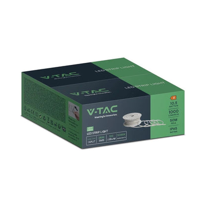 Strip led 220v smd2835 50m 3000k ip65 luce calda con spina