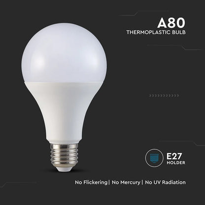 Lampadina LED E27 20W A80 6500K 120lm/W V-TAC Luce Fredda