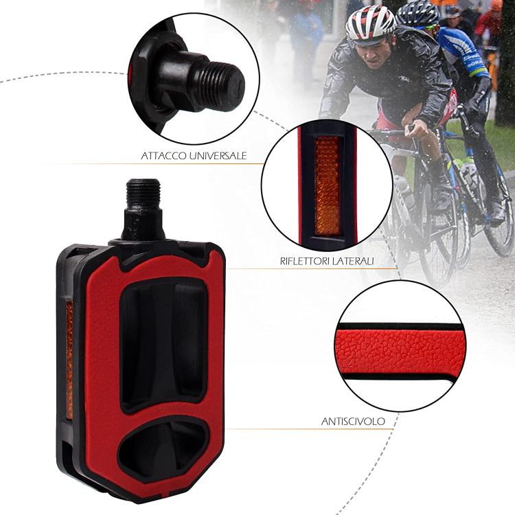 PAAR FAHRRADPEDALE MTB CITY UNIVERSAL REFLEKTOREN RUTSCHFEST ROT