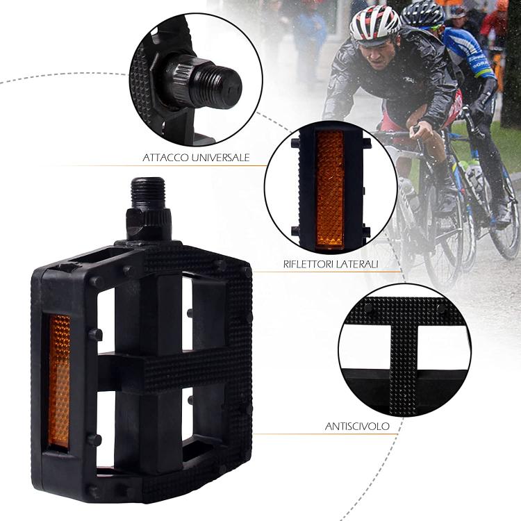 Paar Fahrradpedale City MTB Universal Reflektoren Rutschfest Schwarz