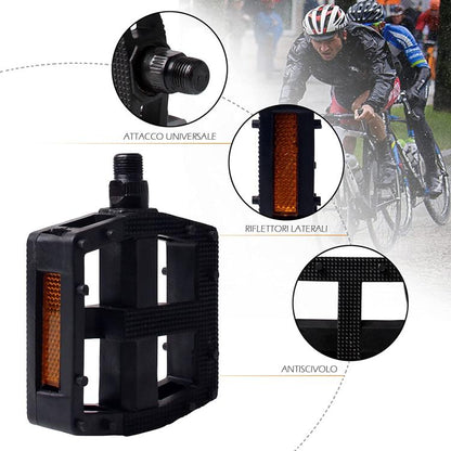 Paar Fahrradpedale City MTB Universal Reflektoren Rutschfest Schwarz