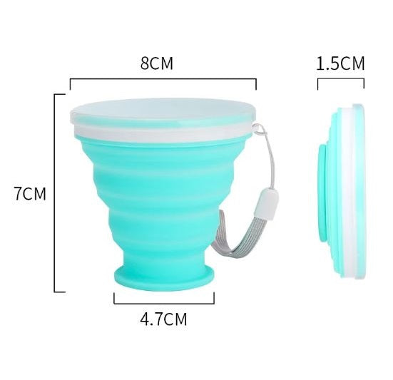 FALT-/TELESKOP-SILIKONBECHER 200 ml FÜR SCHULE CAMPING TREKKING