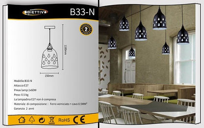 LED-Deckenleuchte Goccia Modern Metall E27 Fassung Küche Wohnzimmer | Nr