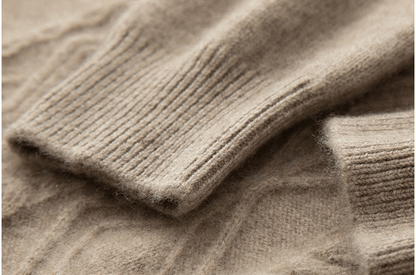 Rundhals-Pullover mit Zopfmuster aus Kaschmir - Old Money®