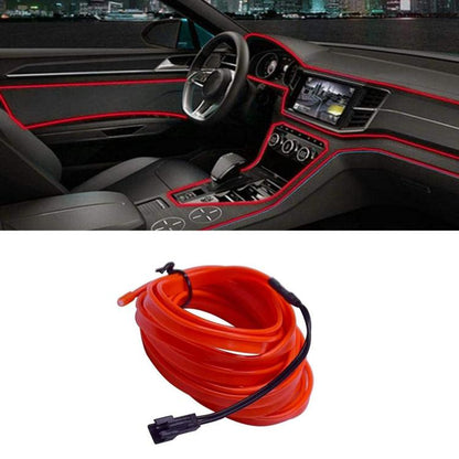 LED-Lichtleiste Glasfaser 12V Innenraum Auto Dekoratives Licht Atmosphäre (3M-Rot)