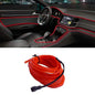 LED Strip Fiber Optic 12V Car Interior Decorative Atmosphere Light (3M-Red)