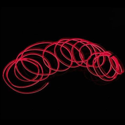 LED-Lichtleiste Glasfaser 12V Innenraum Auto Dekoratives Licht Atmosphäre (3M-Rot)