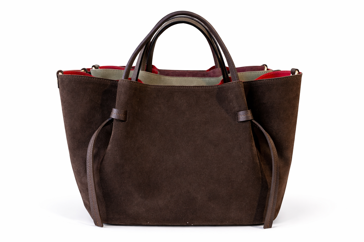 Elegant Suede &amp; Genuine Leather Bag – Premium Italian Quality