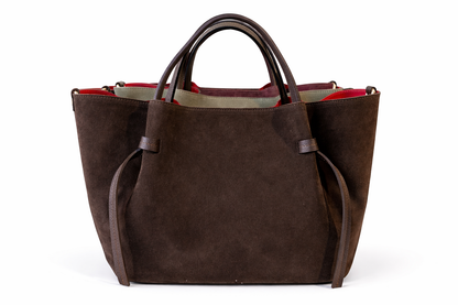 Elegant Suede &amp; Genuine Leather Bag – Premium Italian Quality