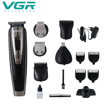 Vgr V-025 Rasoio Tagliacapelli Elettrico Regola Barba Ricaricabile Display Zero