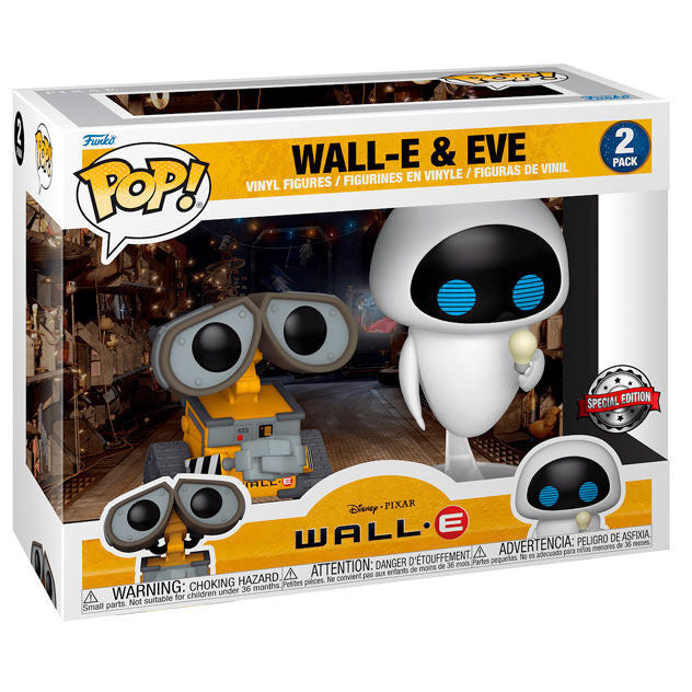 Funko Pop! Disney Pixar – Wall-E 2er-Pack Wall-E & Eve Vinyl-Figuren 9 cm Statuetten