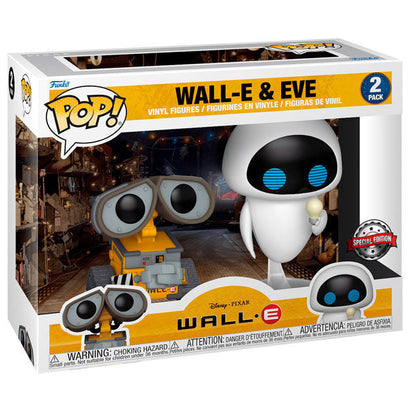 Funko Pop! Disney Pixar – Wall-E 2er-Pack Wall-E & Eve Vinyl-Figuren 9 cm Statuetten
