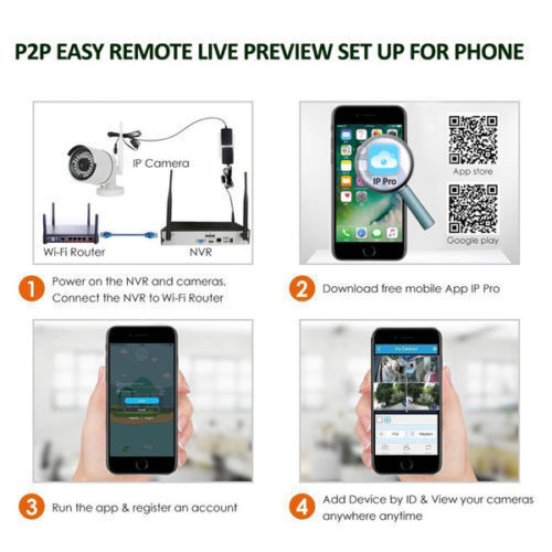 Kit Videosorveglianza NVR 8 Canali Con 8 Telecamere Wifi Wireless Full Hd 2Mp Ip