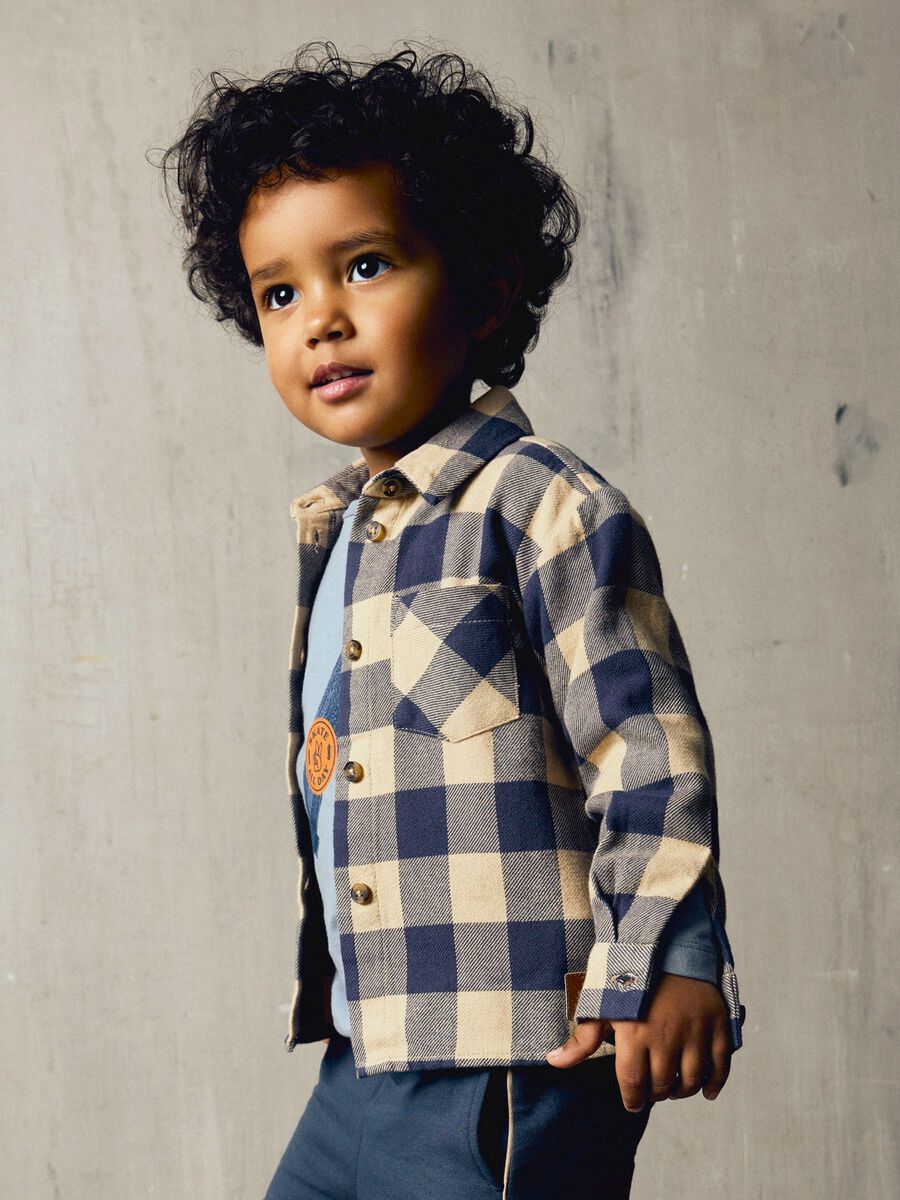 name it camicia da bambino a quadri NMMNORIEL LS NREG 13259463 blu-beige