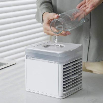 Mini Condizionatore Portatile Ventilatore Umidificatore Ad Acqua Ghiaccio 7 Led