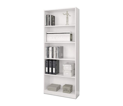 Bücherregal mit 5 Ablagen, mattweiß, 80 x 201 x 28 cm