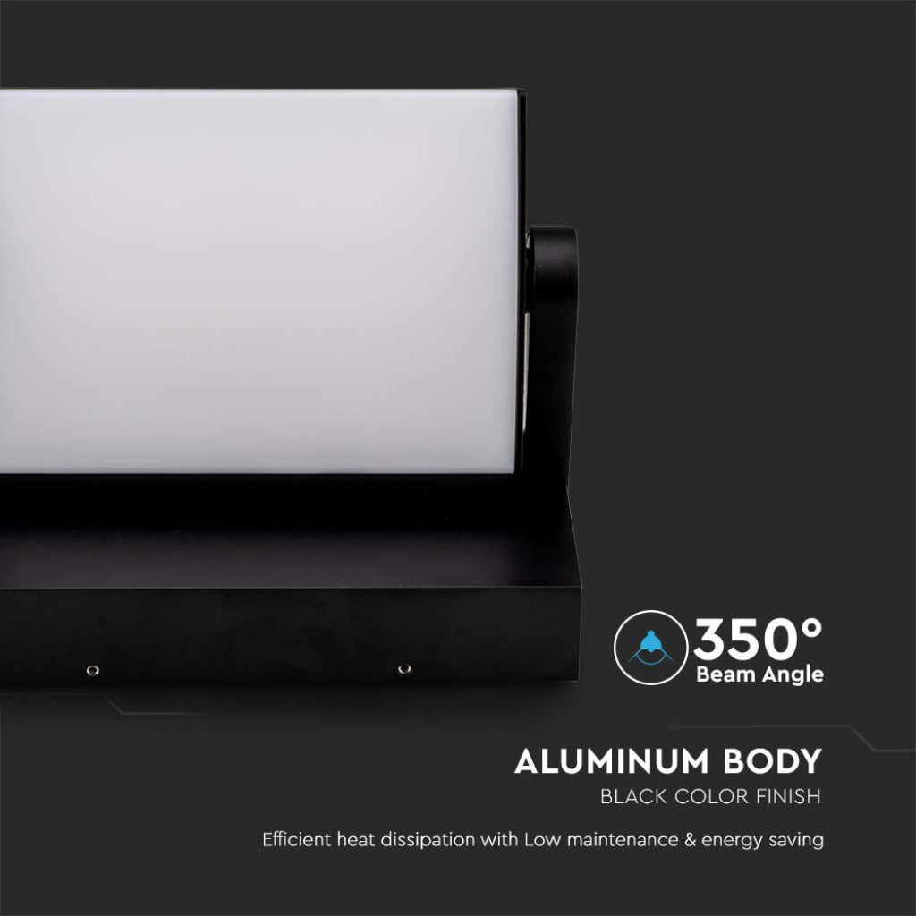 Lampada LED Muro 17W Rettangolare Ruotabile 4000K IP65 Nera
