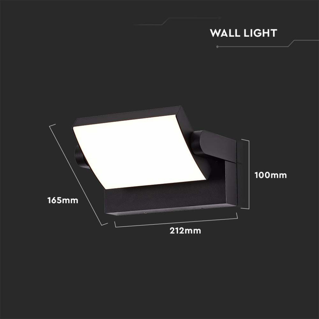 Lampada LED Muro 17W Rettangolare Ruotabile 4000K IP65 Nera