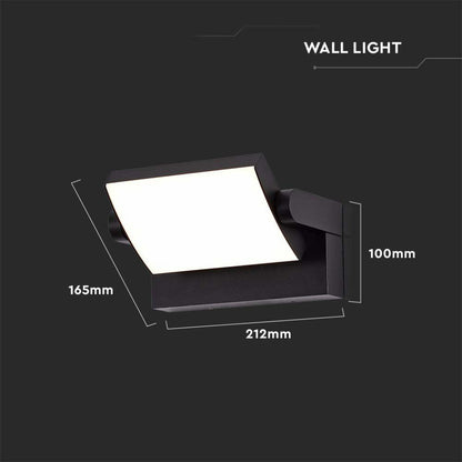 Lampada LED Muro 17W Rettangolare Ruotabile 4000K IP65 Nera