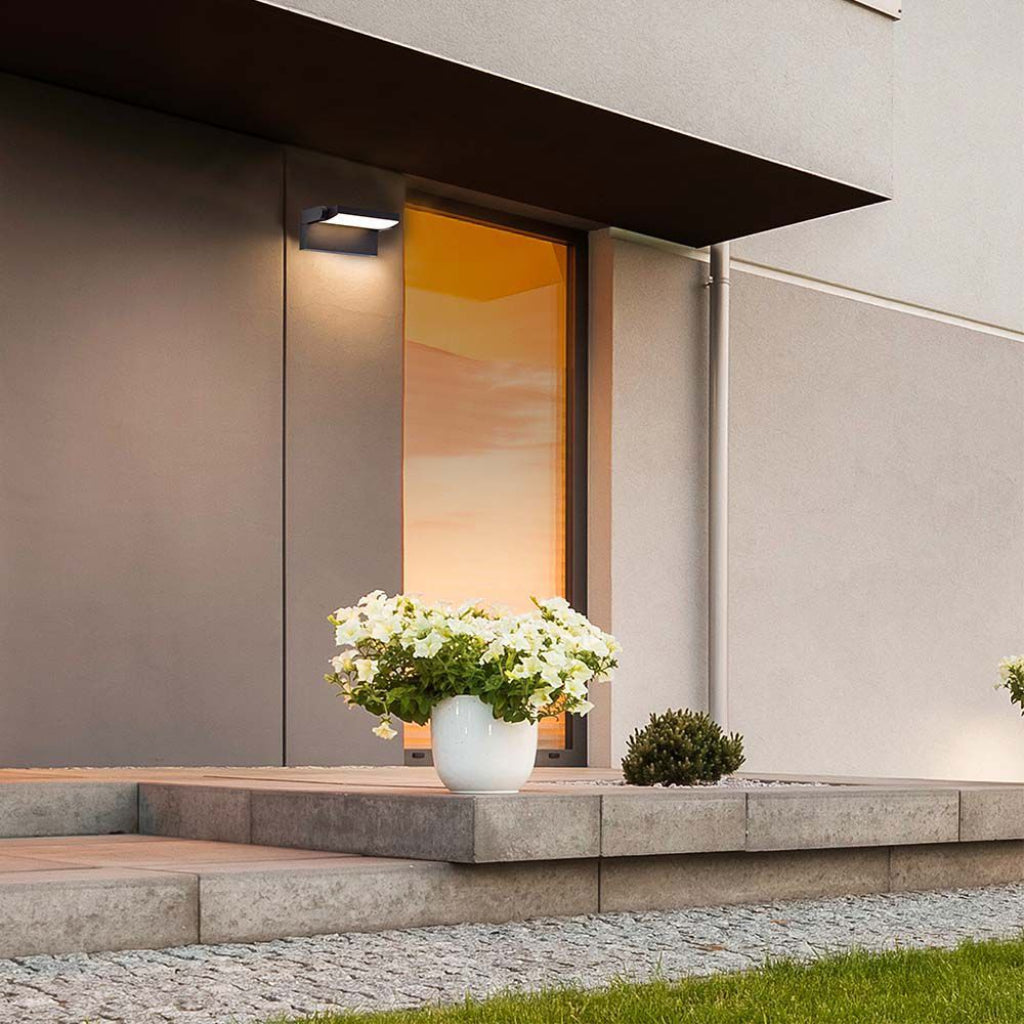 Lampada LED Muro 17W Rettangolare Ruotabile 4000K IP65 Nera