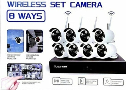 Kit Videosorveglianza NVR 8 Canali Con 8 Telecamere Wifi Wireless Full Hd 2Mp Ip