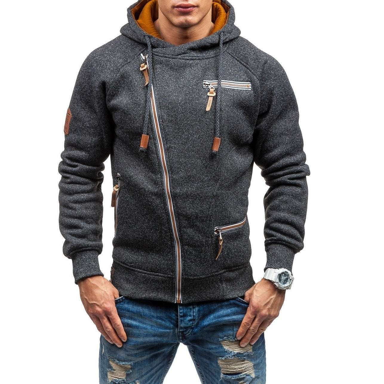 Felpa uomo con cappuccio e zip