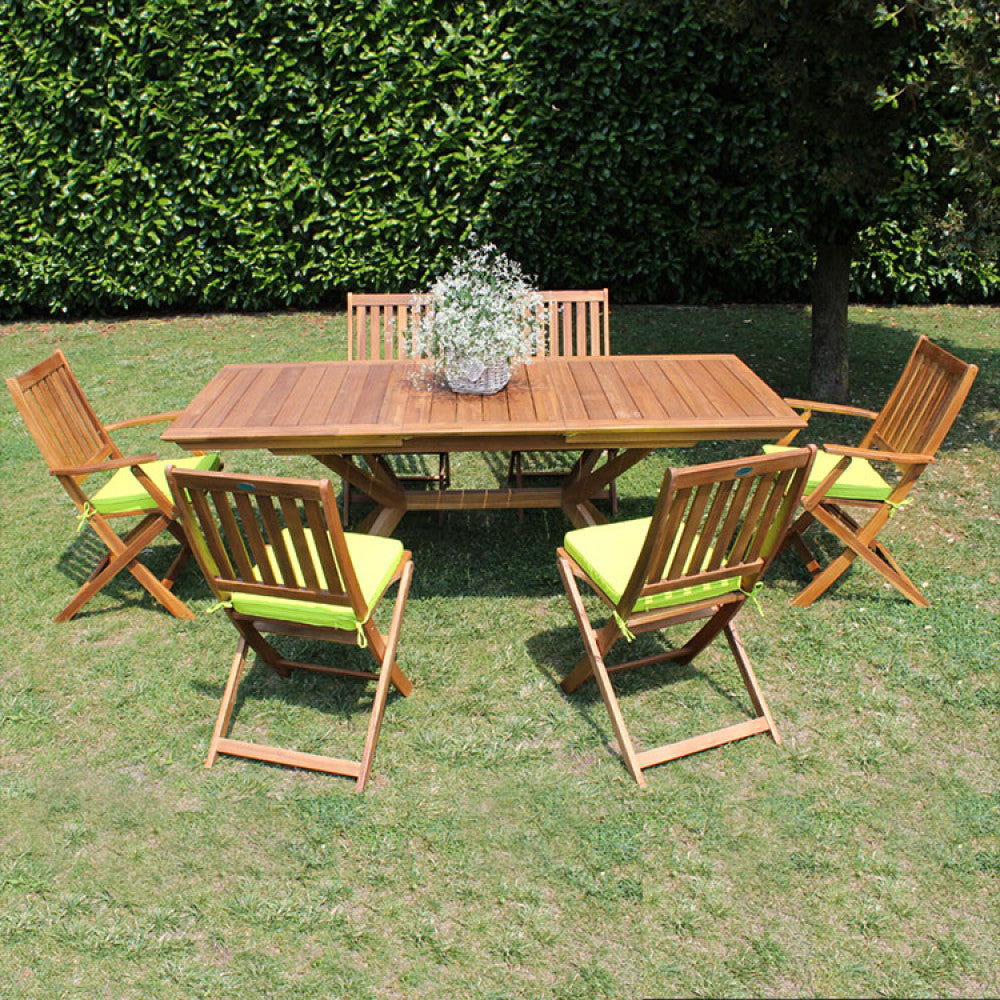 Tavolo Bali 150/200 x 90 in legno di acacia massiccio allungabile - color marrone