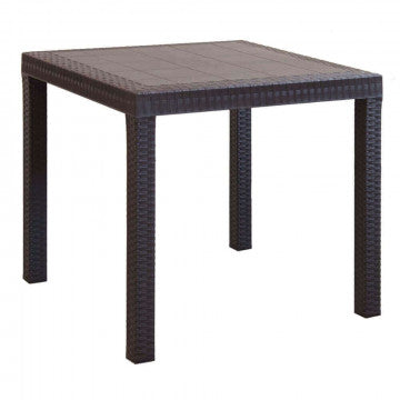 Tavolo Dallas 80 x 80 con Struttura in Plastica Stampata e Finitura Wicker