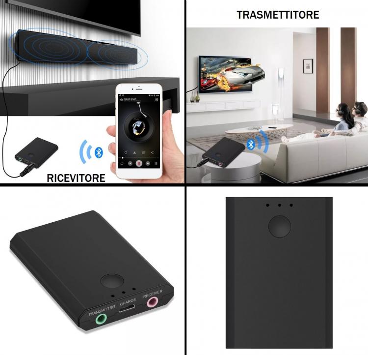 Wireless-Sender und -Empfänger, 2-in-1, Audio-Adapter, Stereo, Bluetooth, Aux