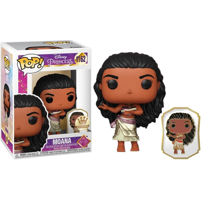 Funko Pop! Disney Prinzessin - Moana (1162) Exklusive Vinyl-Figur mit Pin Ozeanien Film