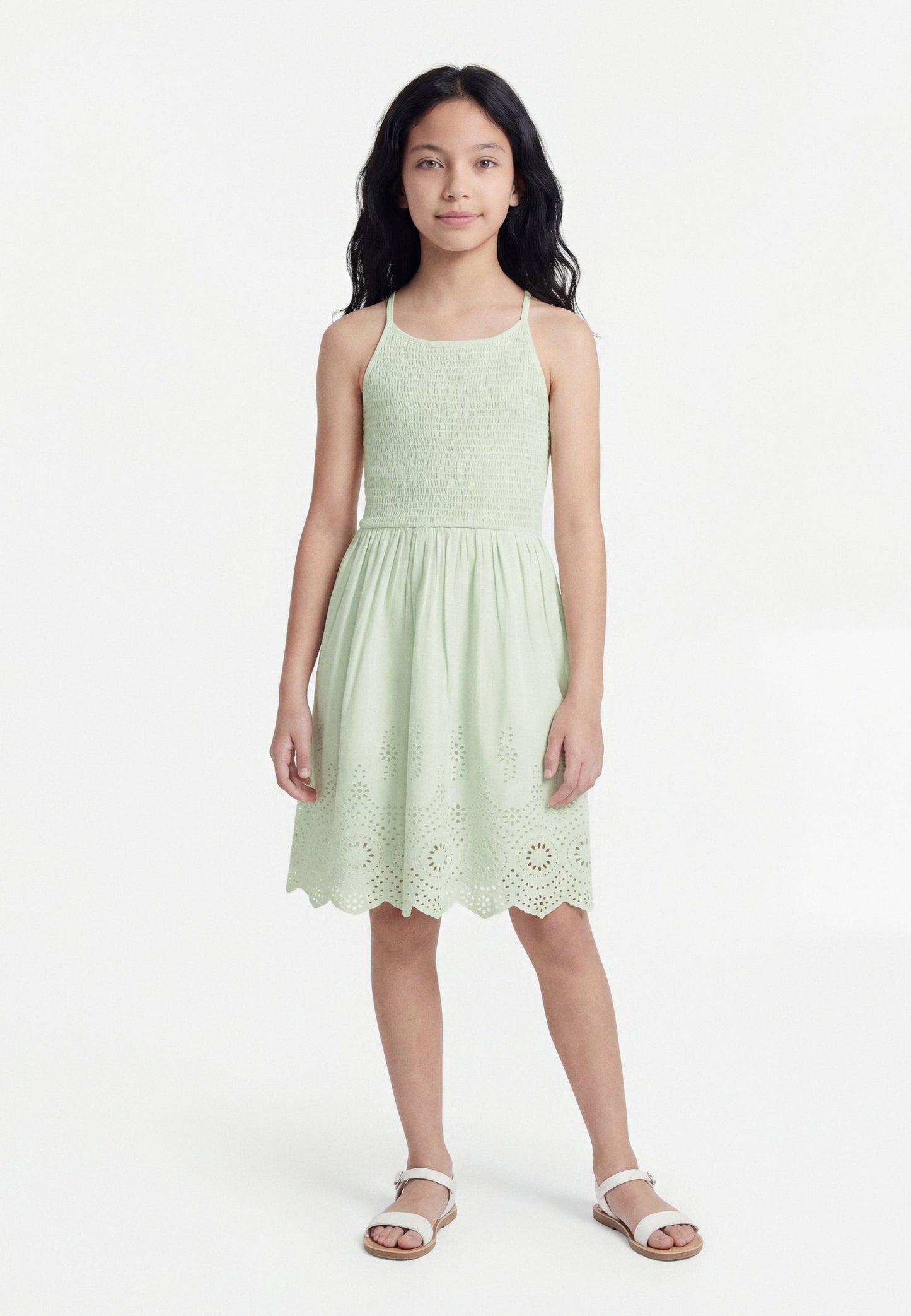 Only Vestito Ragazza KOGBONDI LIFE 15368460 Verde | Abito Casual PE26