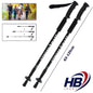PAIR 2pcs TREKKING POLES TELESCOPIC ADJUSTABLE HIKING WALKING BLACK