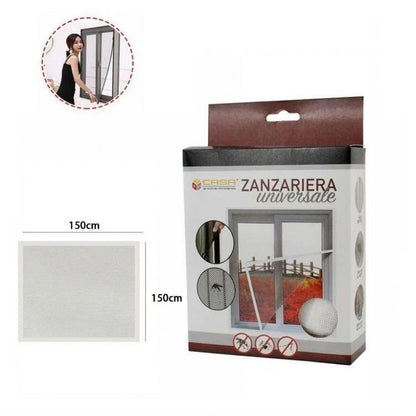 Zanzariera 150x180 Per Finestre A Rete Strappo Biadesivo Tenda Universale Bianco