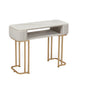 Simple and Elegant Manicure Table with Marble Top and Metal Frame - Single Size 100x40x78 cm Double Size 160x40x78 cm
