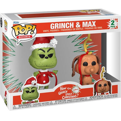 Funko Pop ! Books  - 2 Pack Grinch & Max 9Cm How The Grinch Stole Christmas