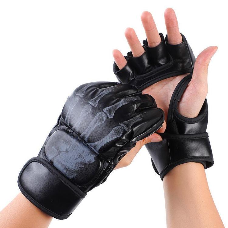 Halbfingerhandschuhe Boxhandschuhe/Trainingshandschuhe MMA Thai UFC | Schwarz