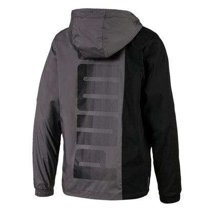 Puma Collective Woven Giacca a vento con cappuccio grigio nero 518384 03