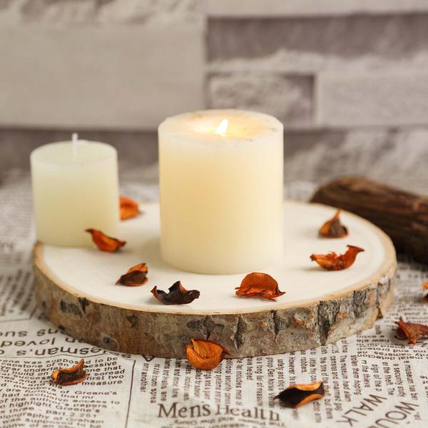 5pz Base Legno Tronco Decorazione Tavolo Centrotavola Alzatina Shabby-Natale 26cm