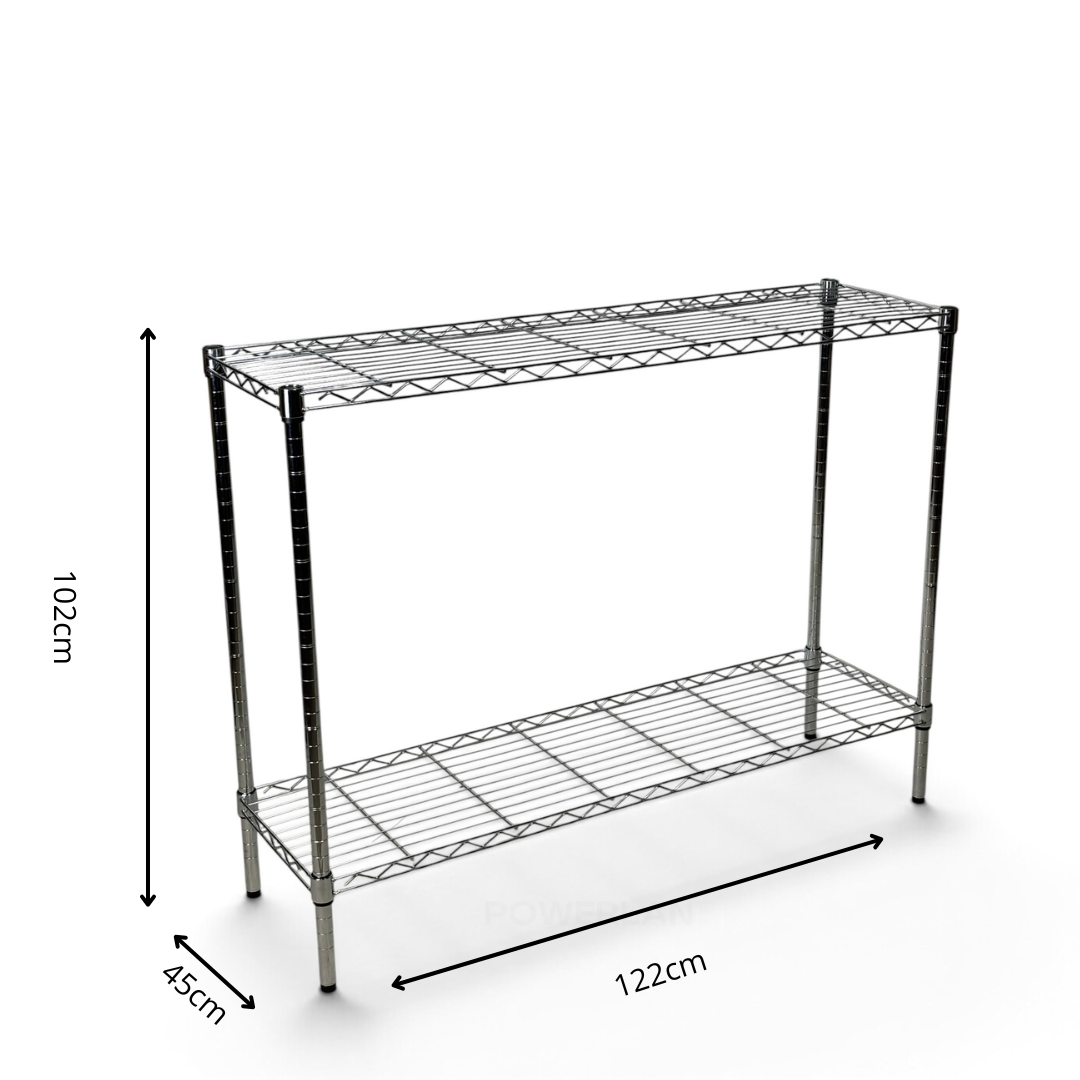 Scaffale Metallika H 102cm  – 2 Ripiani 122×45 cm
